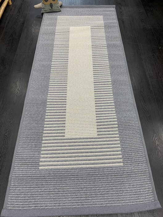 [AADA100200HARMAA] Aada puuvillamatto harmaa-luonnonvaalea (100 x 200)