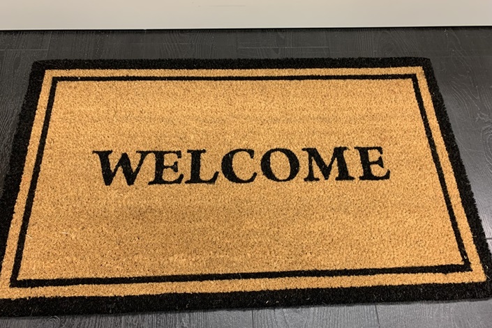 Welcome - kookoskynnysmatto 45x75 cm