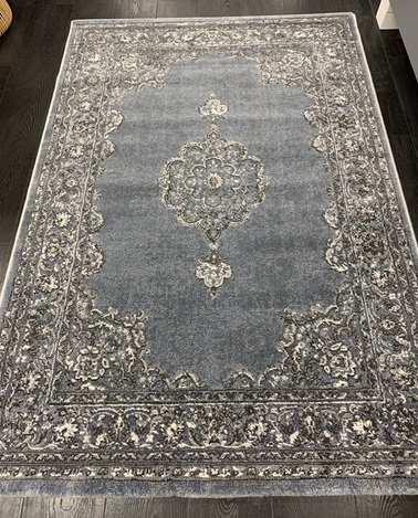 Plaza nukkamatto sininen medaljonki 120x170 cm