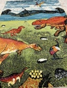 [DINO120170VÄRIKÄS] Dinosaurus nukkamatto