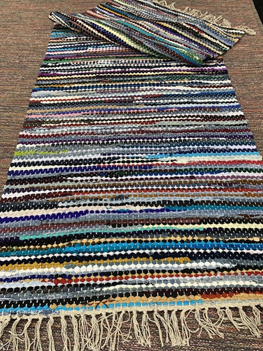[CABIN80200SININEN] Räsymatto sininen multi (80 x 200)