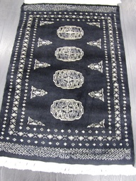 [13932826293MURZ] Bokhara käsinsolmittu 3 ply musta 62x93 cm