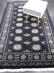 [1407060131200MU] Bokhara käsinsolmittu 3 ply musta 131x200 cm