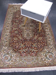 [5] Kashmir silkki käsinsolmittu matto 98x156 cm