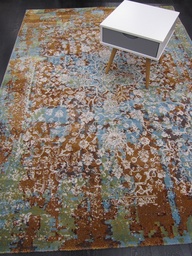 [PATINA410162900160230RUSIVI] Tiroli nukkamatto ruskea,vihreä,sininen 160x230 cm