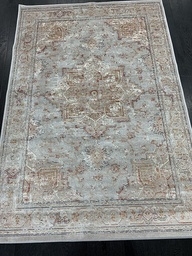 [9840045111120170HAPUN] Conti viskoosimatto harmaa/puna medaljonki 120x170 cm