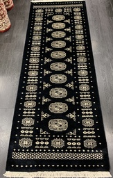 [Bokhara9078208MUSTA] Bokhara käsinsolmittu villamatto musta 78x208 cm