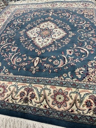 [HEREKE130127SIN] Second Hand Hereke käsinsolmittu sininen 130x127 cm
