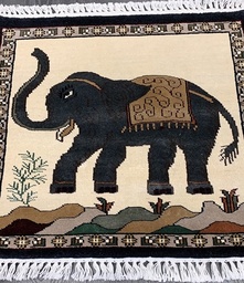 [NORSUART6356] Norsu Artsilk käsinsolmittu matto 63x56 cm