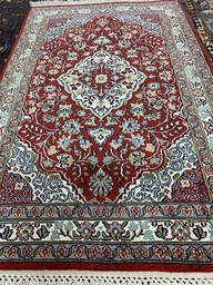[KASHMIRSILKKI6295PUN] Kashmir silkki käsinsolmittu matto 62x95 cm