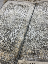 [988465522065110HARMKELTA] Beluchi viskoosimatto harmaa-kelta 65x110 cm