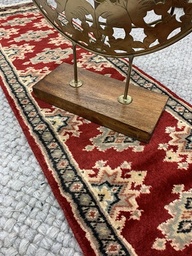 [TEKKE30119PUN127] Pakistan käsinsolmittu pöytäliina punainen 30x119 cm