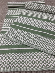 [ELINAPV70200VIHREÄ] Saana puuvillamatto vihreä-valko