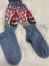 [JOULUTONTTUKESKISININEN] Joulu villasukat keskisininen 38/39