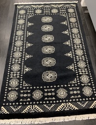 [1382400143395154MUSTA] Bokhara 3 ply käsinsolmittu musta 95x154 cm