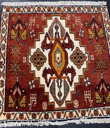 [15102555484116562PUN] Kashqhai käsinsolmittu villamatto 65x62 cm
