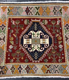 [1510225548411] Kashqhai käsinsolmittu villamatto 63x61 cm