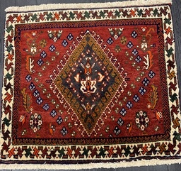 [15104175486035866PUN] Kashqhai käsinsolmittu villamatto 58x66 cm