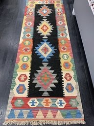 [1509923RZ83246ROSA] Kelim Kashqhai musta 83x246 cm