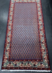 [149021854215261122SIN] Mir Boteh käsinsolmittu sininen 61x122 cm