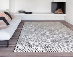 [46307] Ink valkomusta pilkullinen 135x200 cm